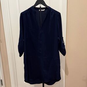 Lush Navy Blue Dress with slit side pockets